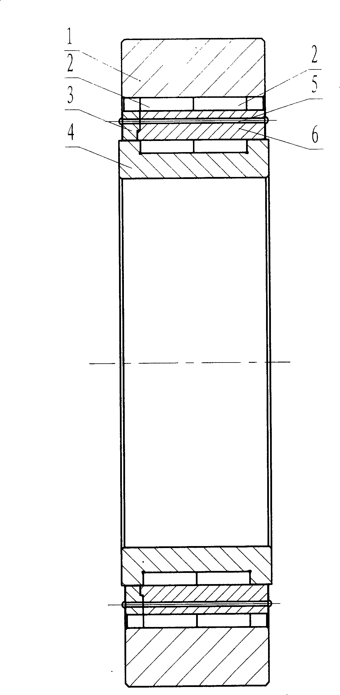 Square work outer-lane dual-column cylindricl roller bearing for precision punching