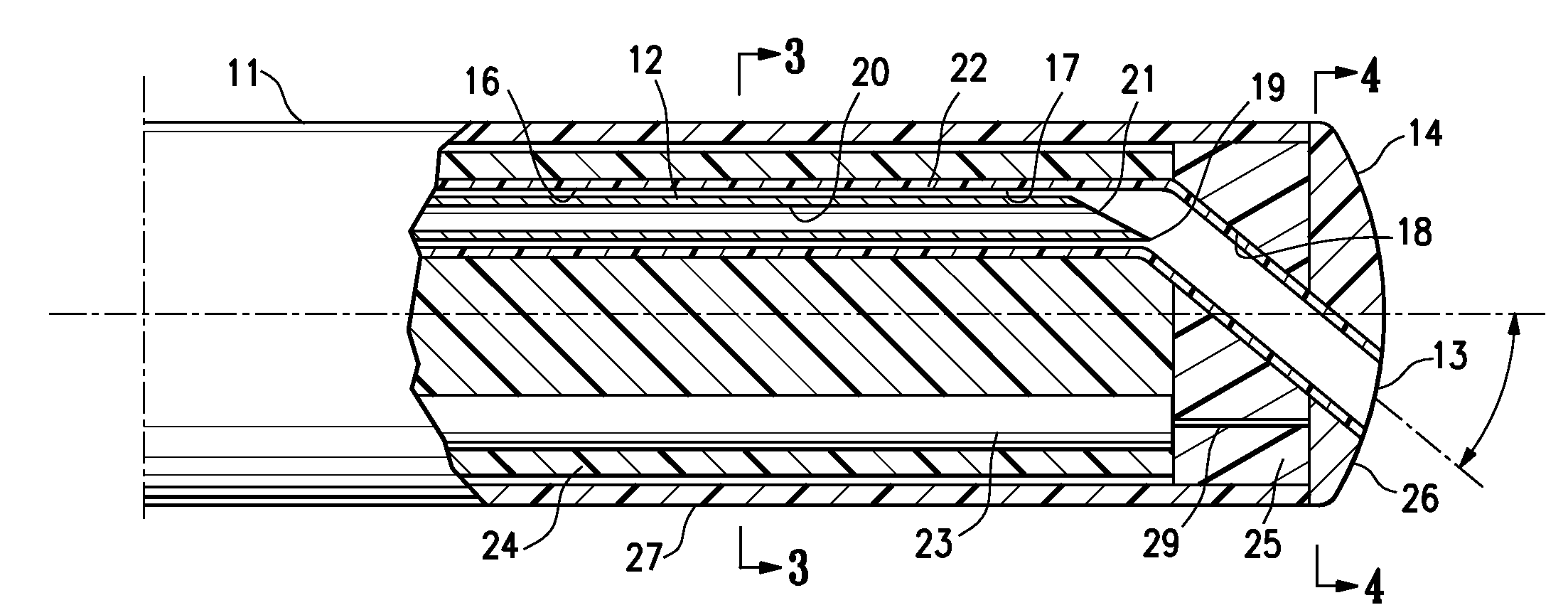 Needle catheter with an angled distal tip lumen