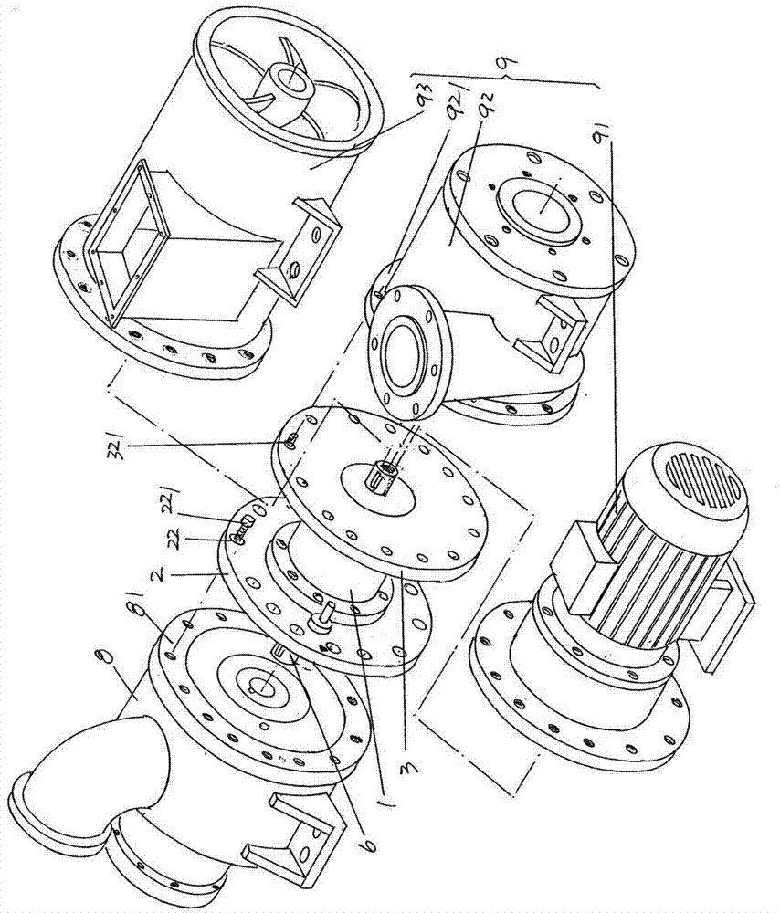 Connecting shaft structure of external work output connection device of turbine expansion engine