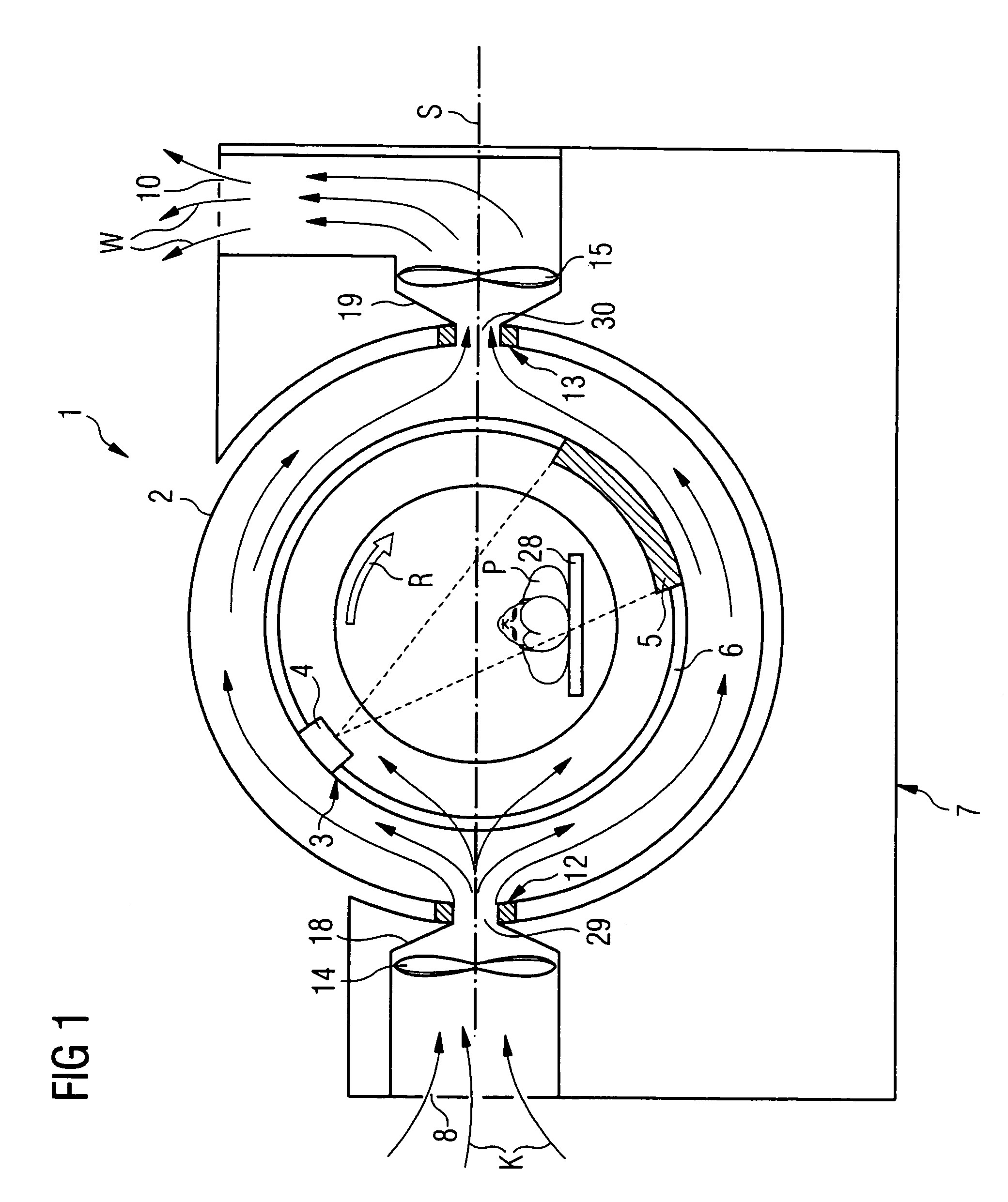 Cooling system and method to cool a gantry