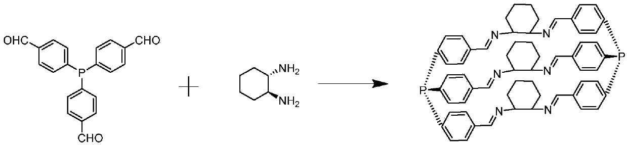 P-N-containing porous organic cage ligand, preparation method and applications thereof