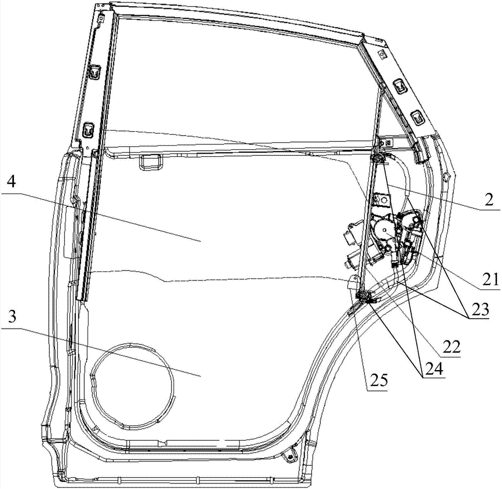 Car door and glass lifter