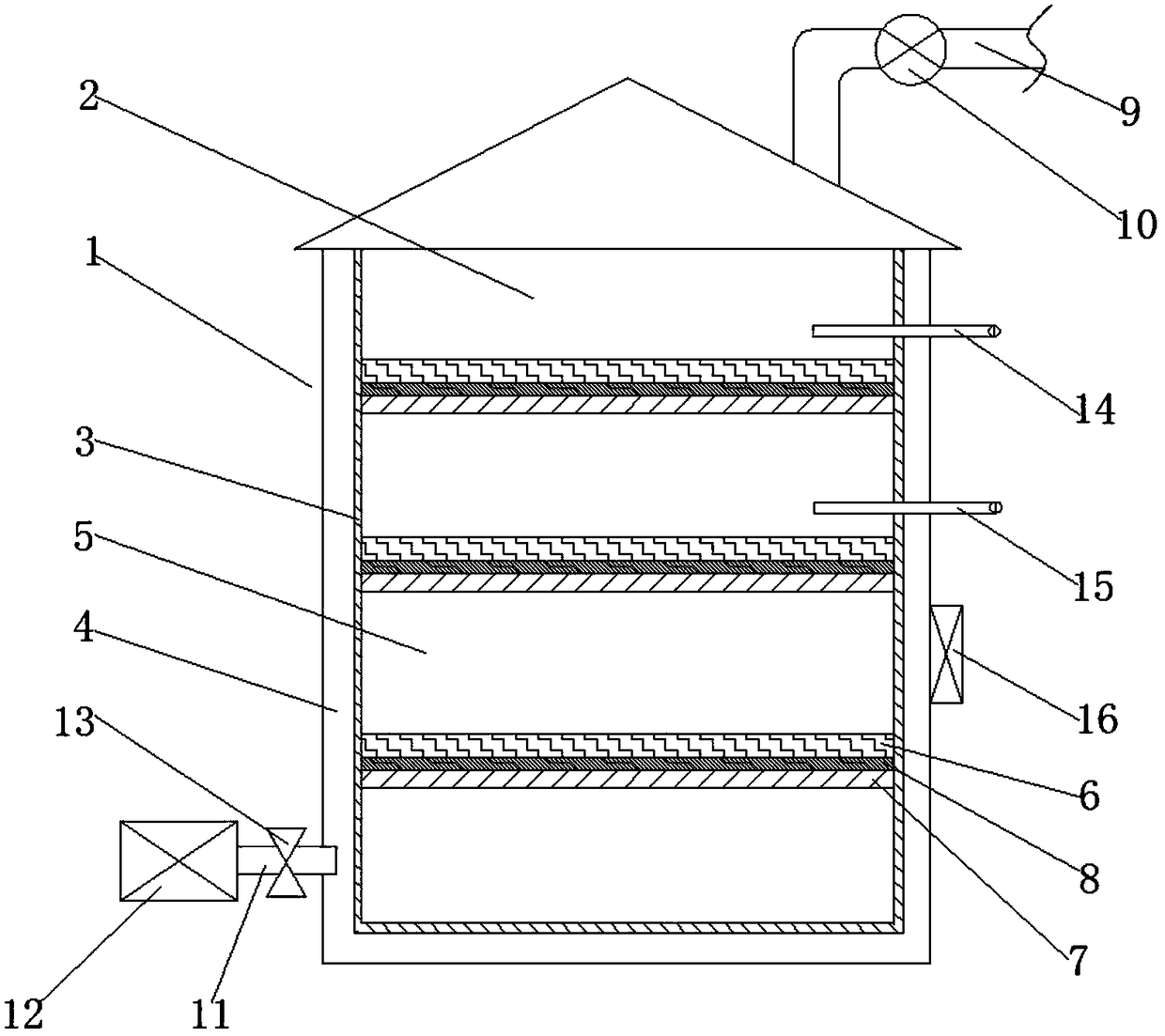 Integrated grain barn structure for drying and storing grains