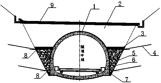 Drainage system of cut-type open cut tunnel