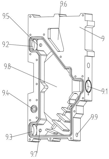 A gas distribution and hydrogen circulation structure suitable for dual fuel cell stack systems