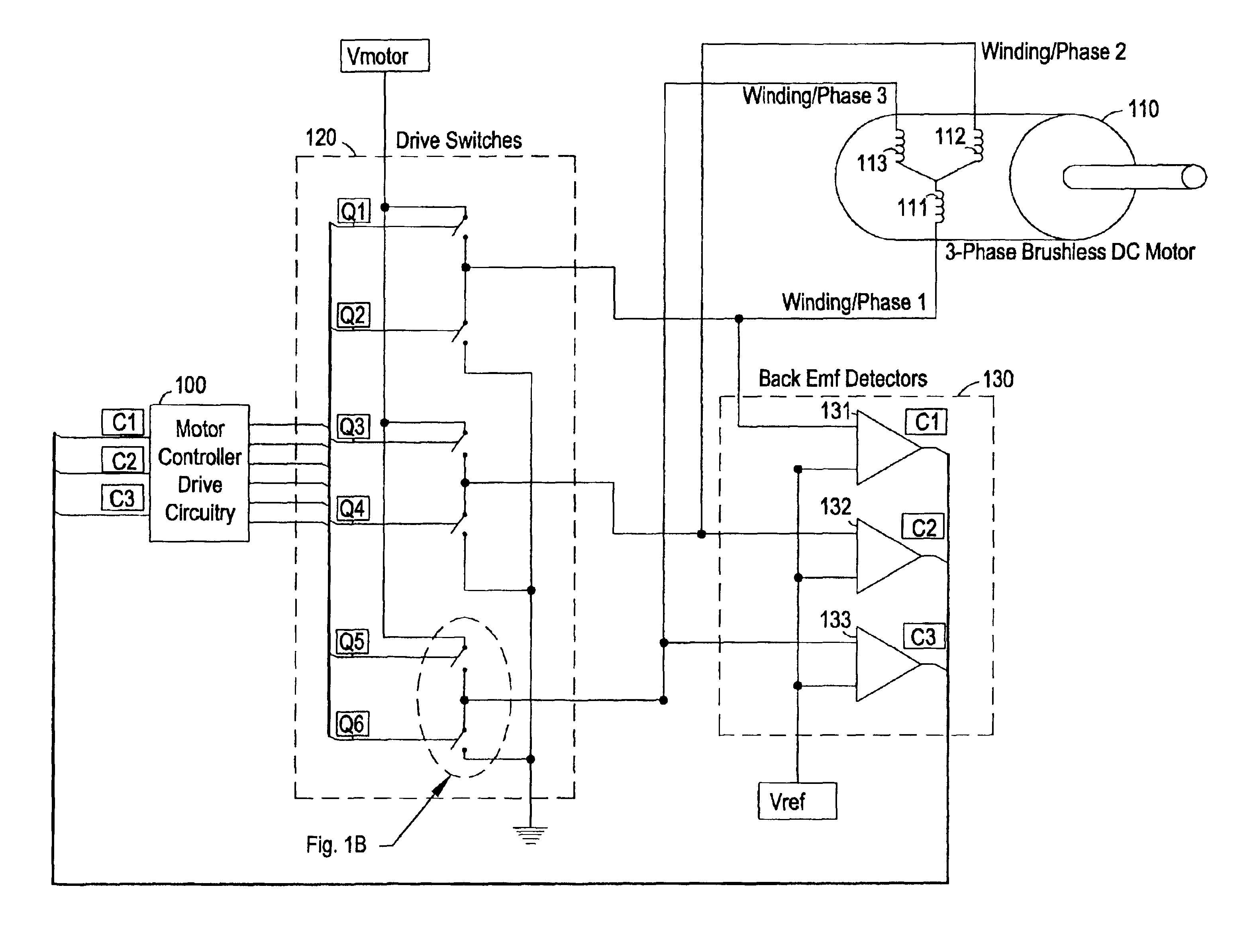 Digital adaptive sensorless commutational drive controller for a brushless DC motor