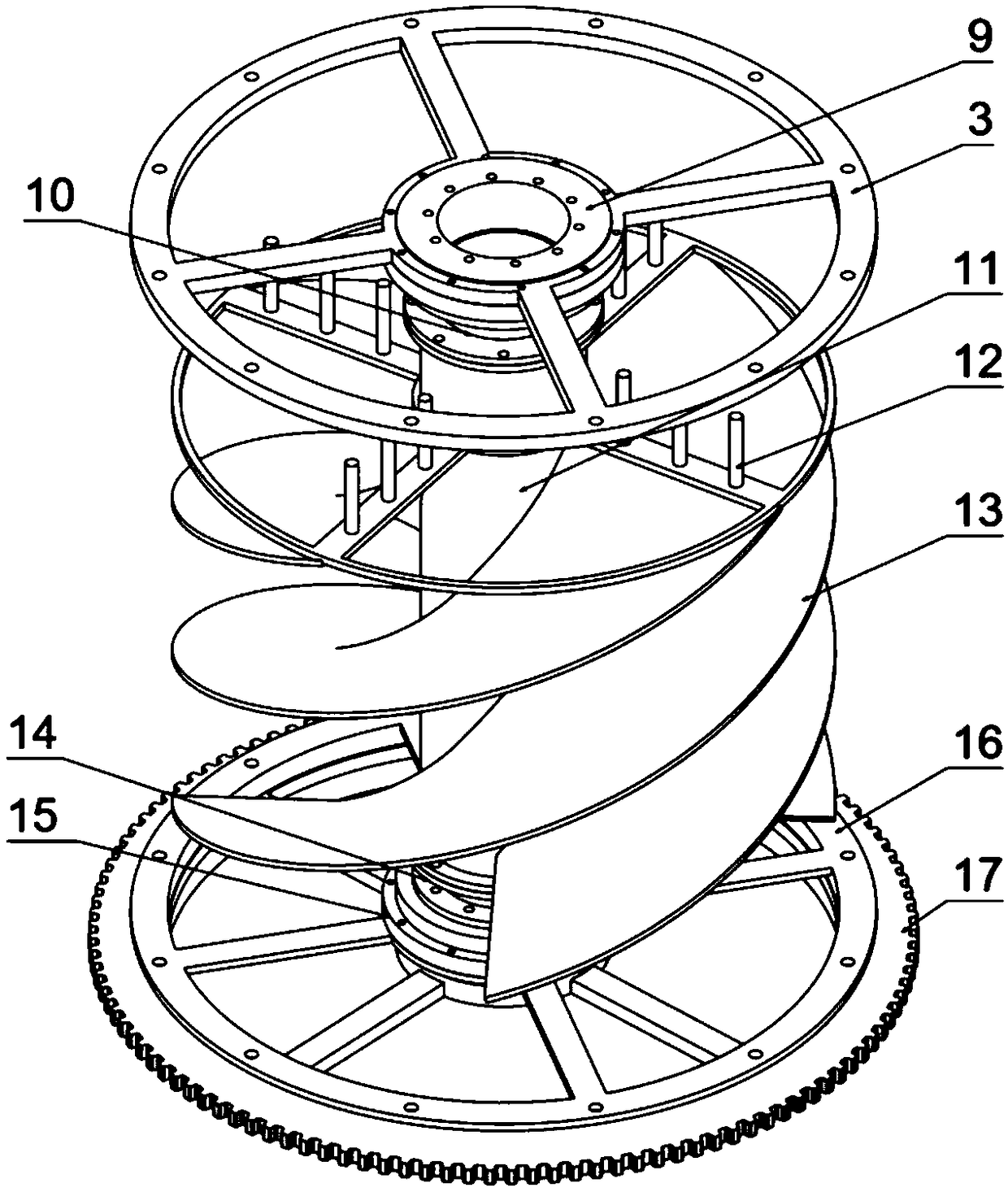 Device for stably and continuously discharging solid bulk material