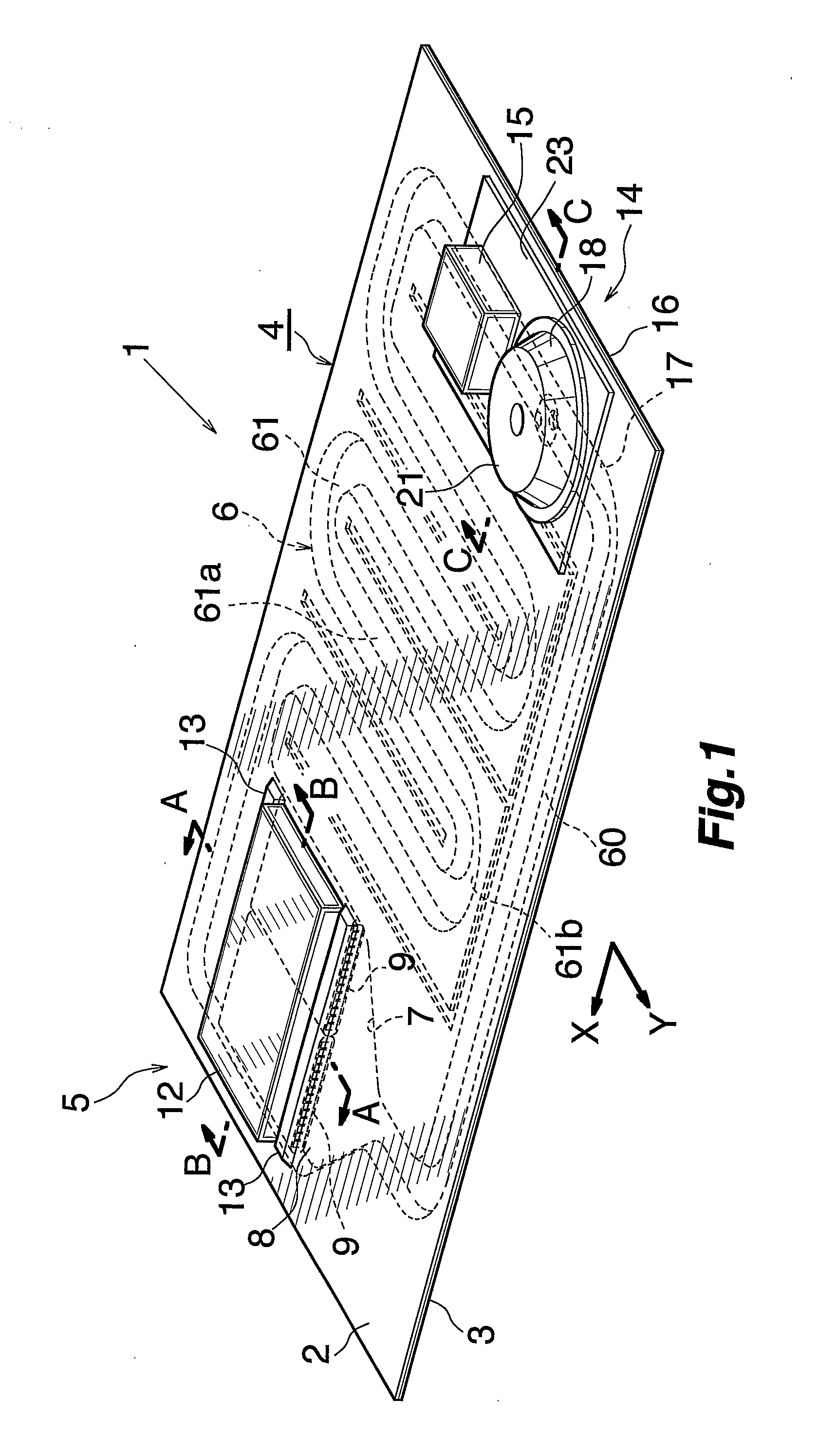 Expansion tank device, process for fabricating expansion tank device, and liquid cooling radiator