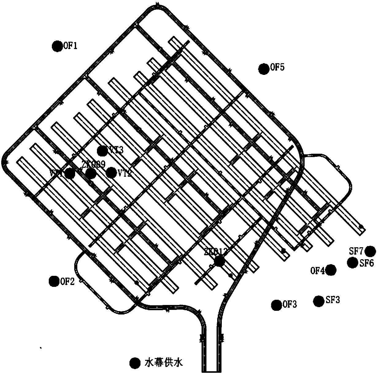 Effectiveness analysis method and regulation method of water curtain system of underground water-sealed oil depot