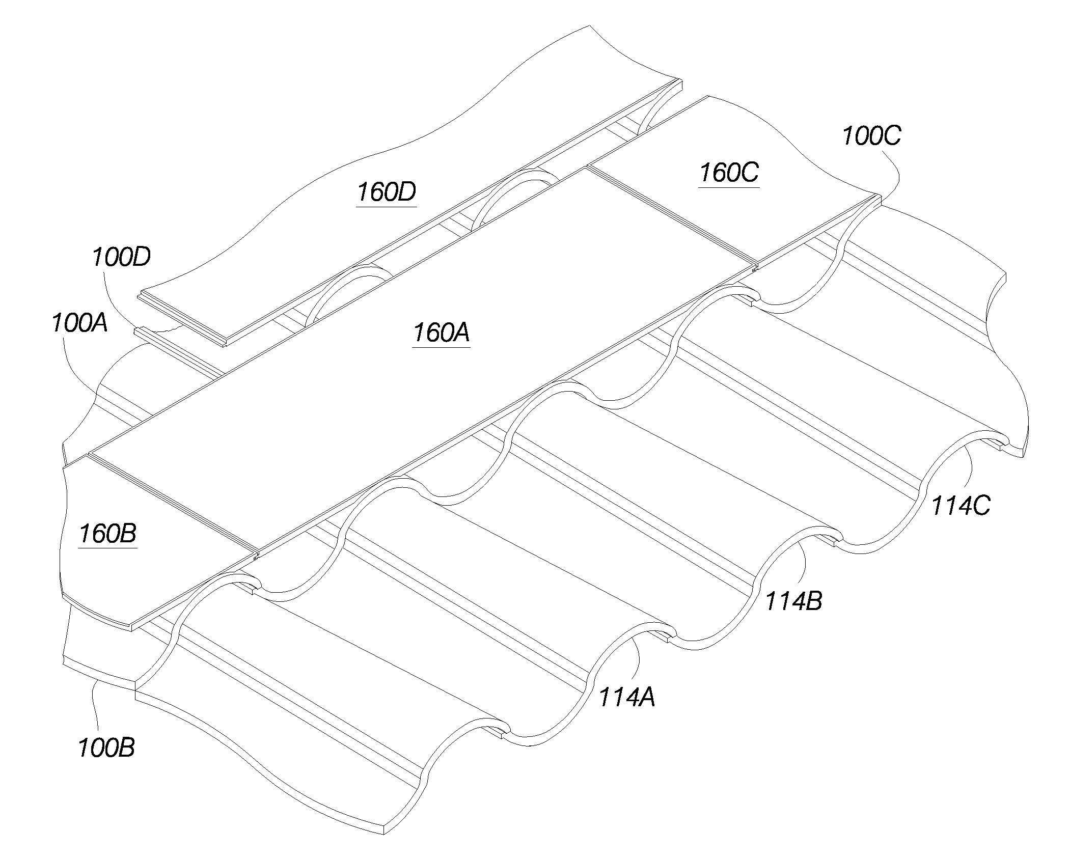 Profile roof tile with integrated photovoltaic module