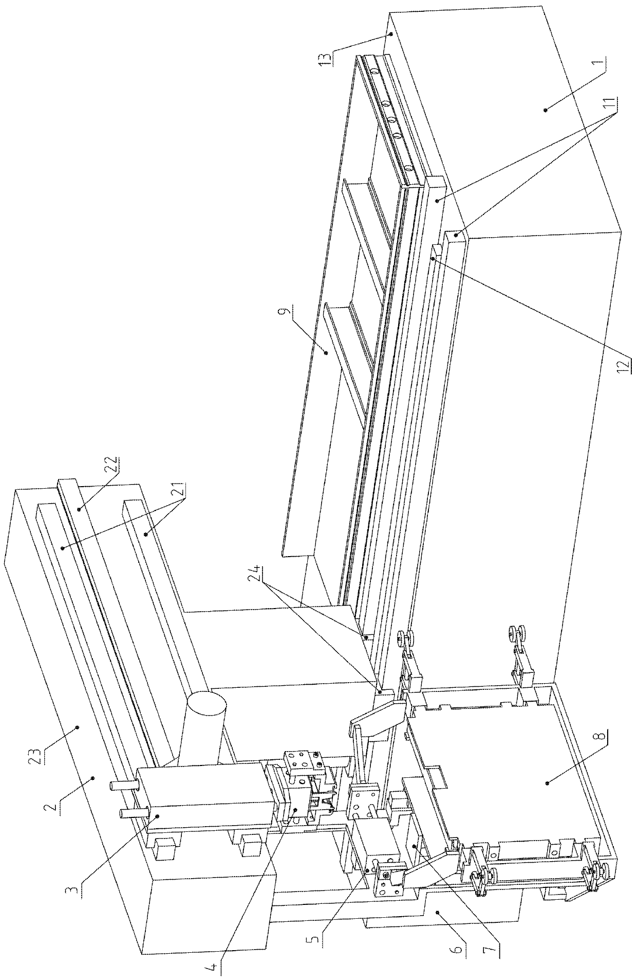 Clip-type automatic small material carrying mechanism of intelligent welding equipment for aluminum formwork of building