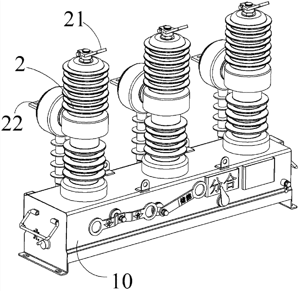 Mechanical high-voltage circuit breaker with short circuit self-locking function