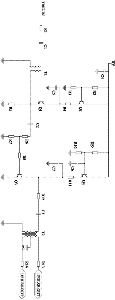 Large-amplitude high repetition frequency nanosecond balance pulse signal generator