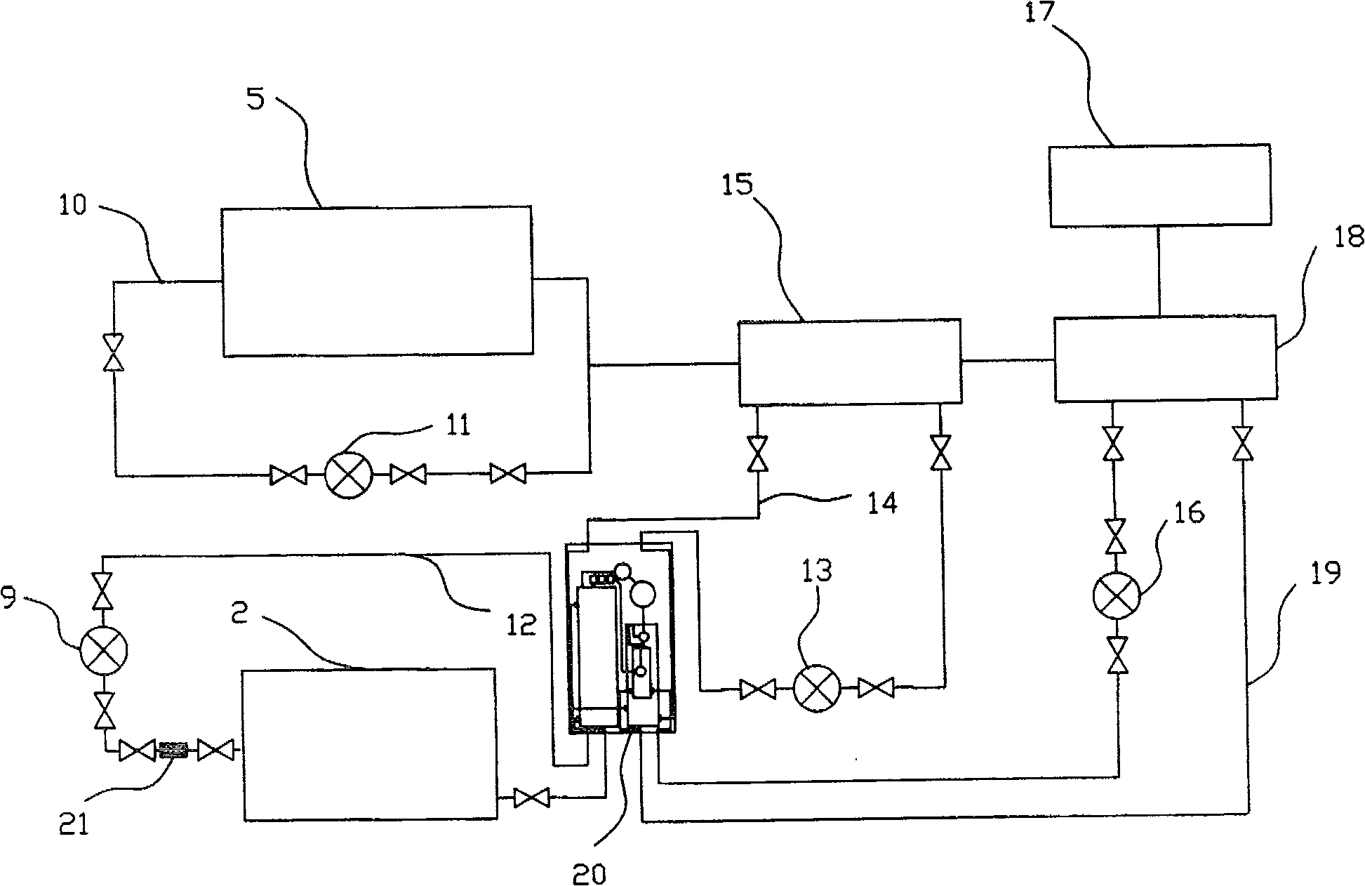 Equipment system for using reclaimed water of hotel