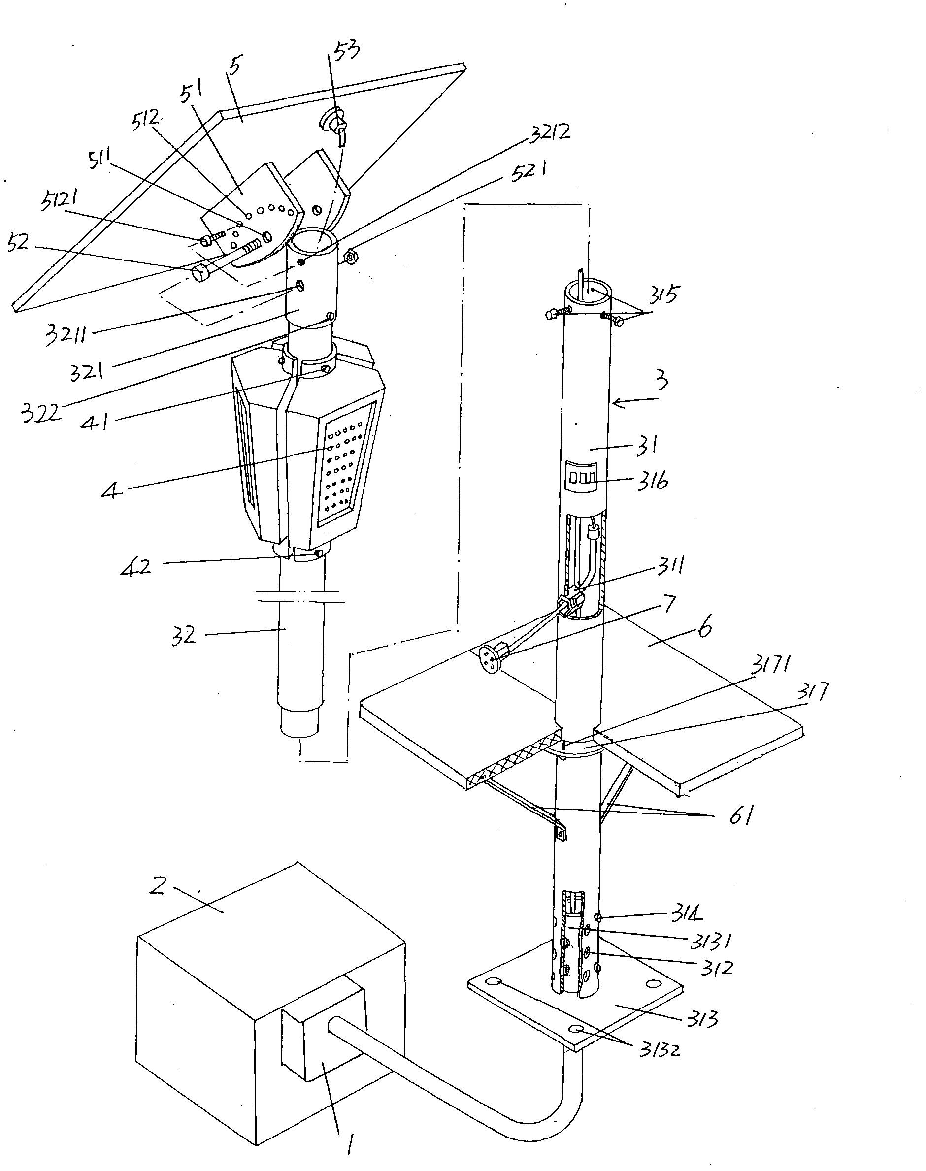 Solar LED (light emitting diode) garden lamp