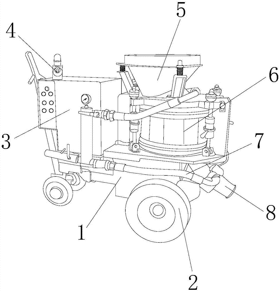 Engineering chassis concrete sprayer