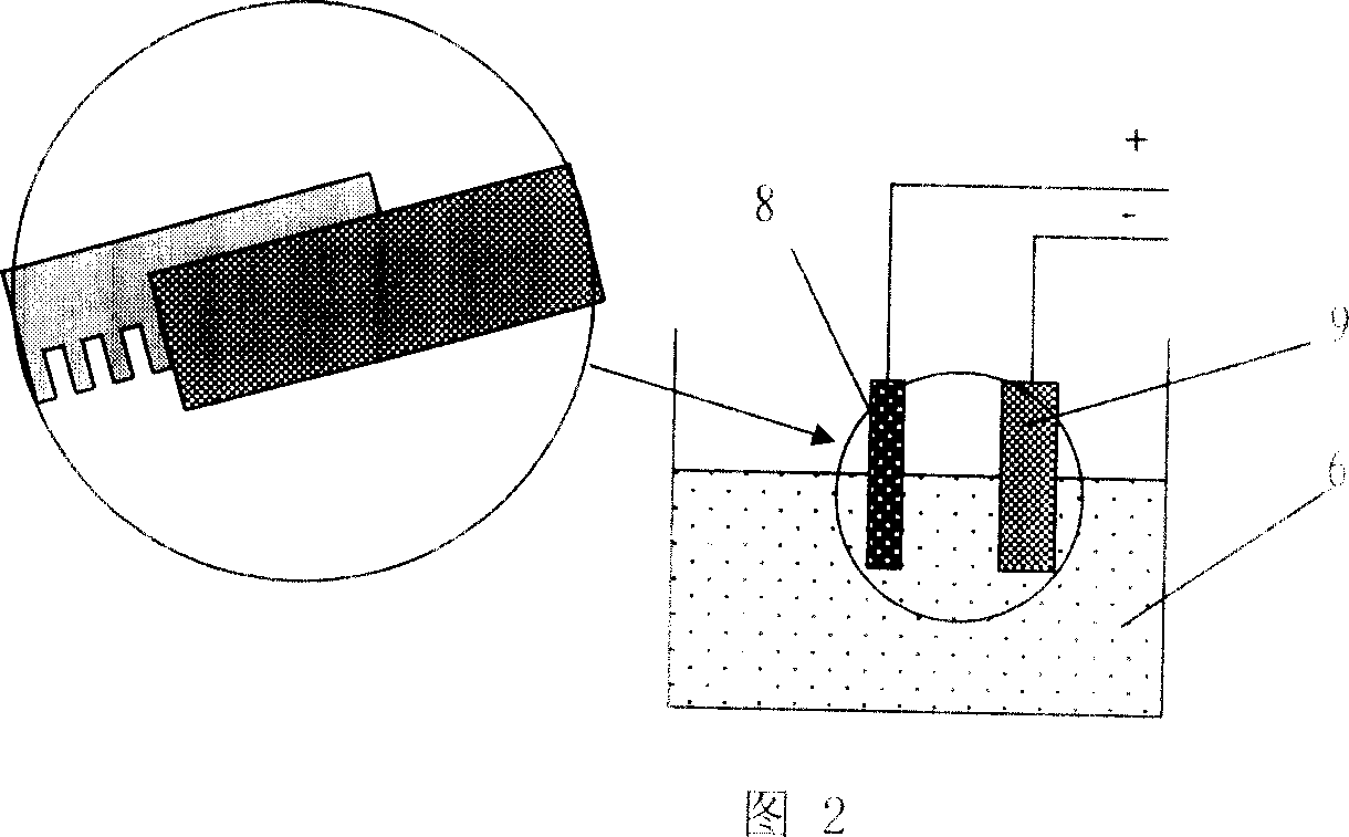 Electrochemical corrosion processing method with micro fine cylindrical group electrode