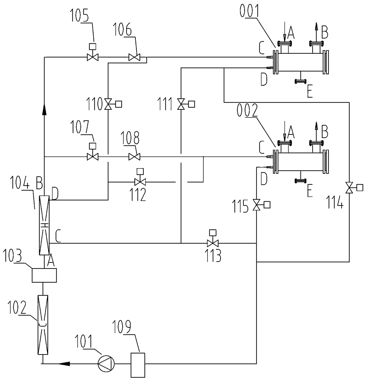 Thermosyphon type defrosting dual-channel oil and gas recovery condensing unit