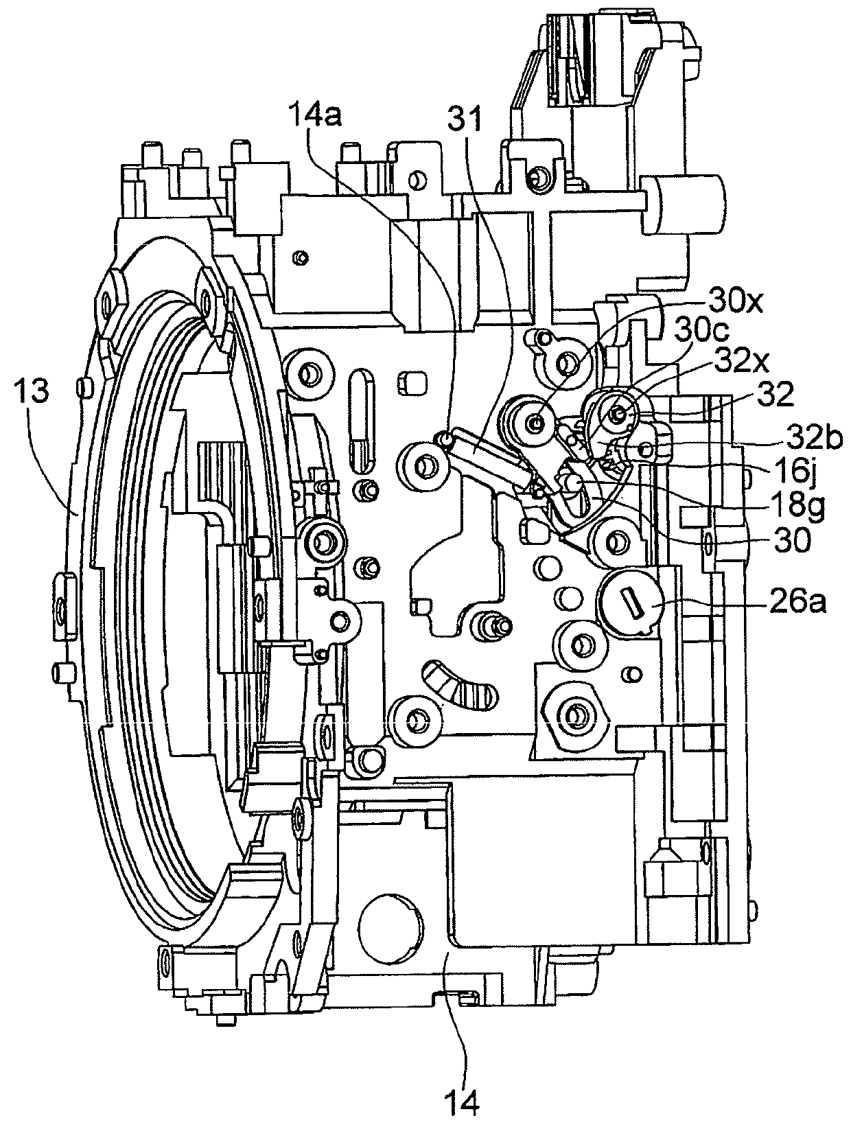 Drive mechanism for movable mirror of camera