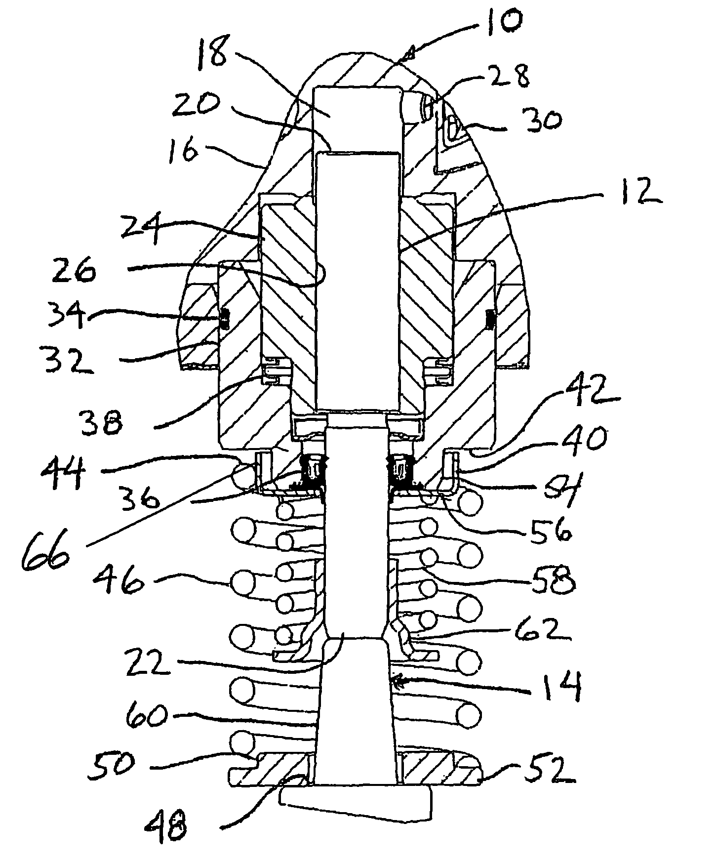 Single piston pump with dual return springs