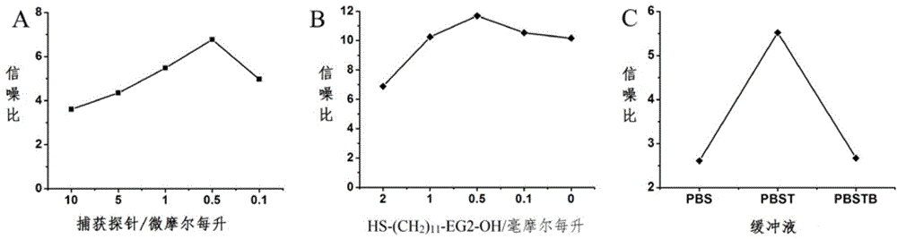 DNA detection method based on electrochemical sensor with three-stage amplification of terminal extension, gold nanoparticles and enzyme