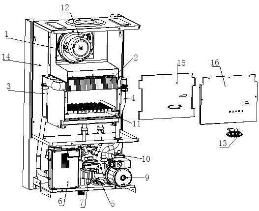 Atmospheric combustion low-nitrogen wall-hanging stove