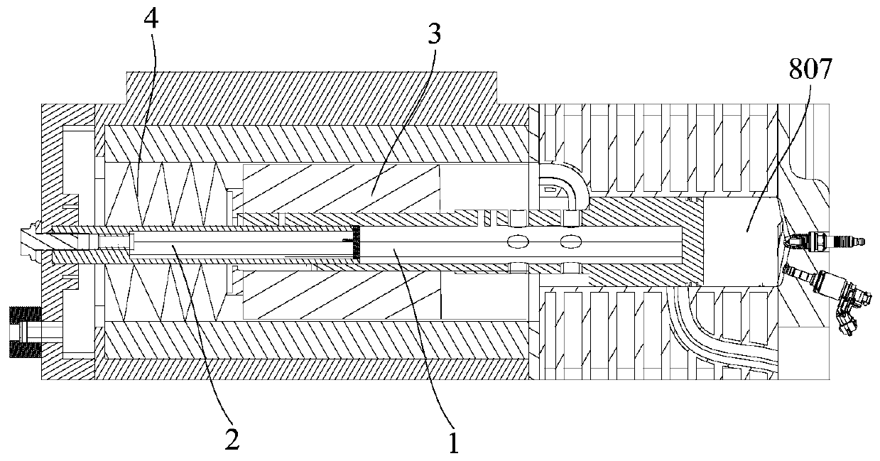 Single cylinder free piston type engine and working method thereof