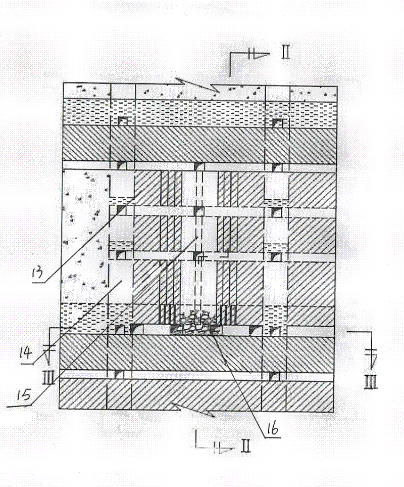 High-sublevel subdivision mining method of moderately thick heavy-pitch waste-rock-containing interlayer phosphate orebody along strike