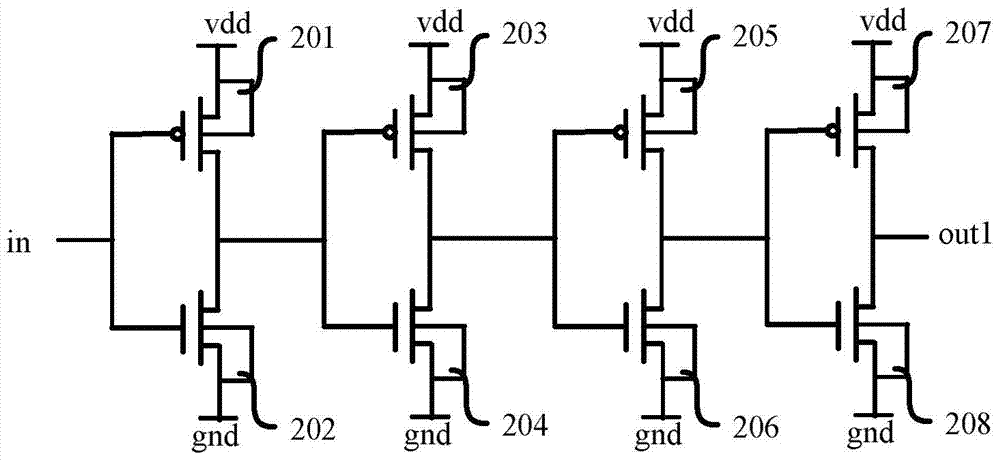 Single-particle-resistant transient pulse CMOS (complementary metal oxide semiconductor) circuit