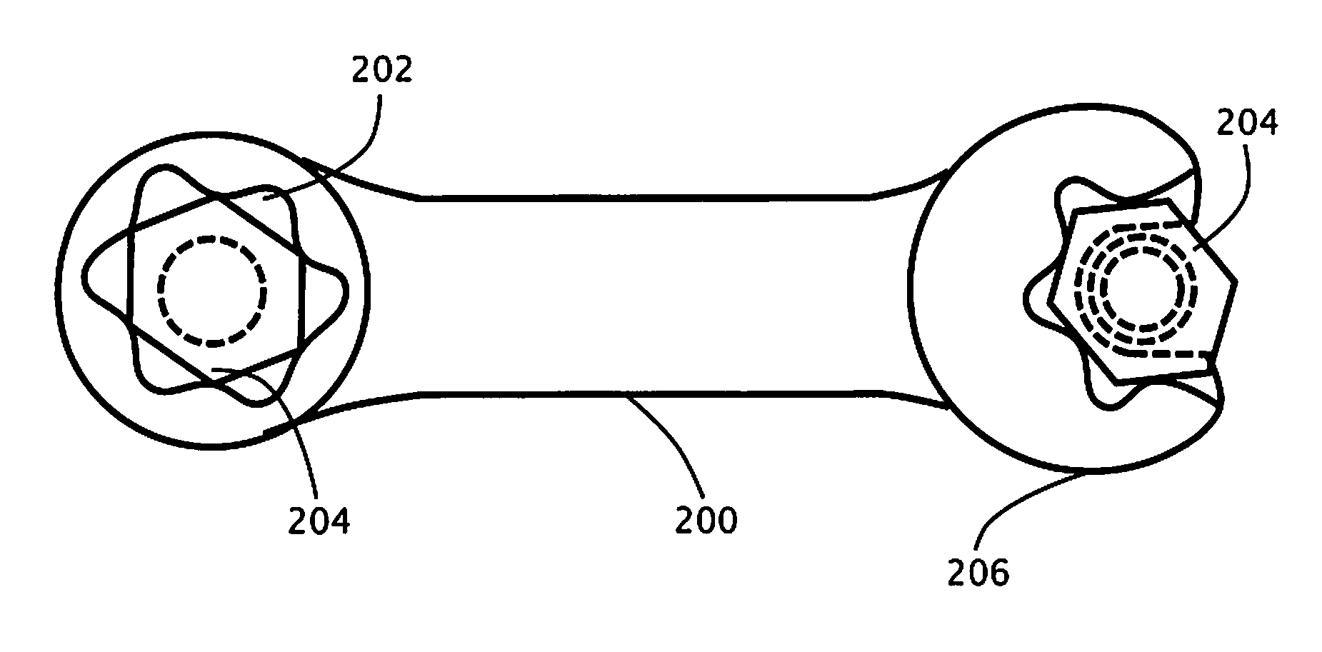 Single piece rotary wrenching tool