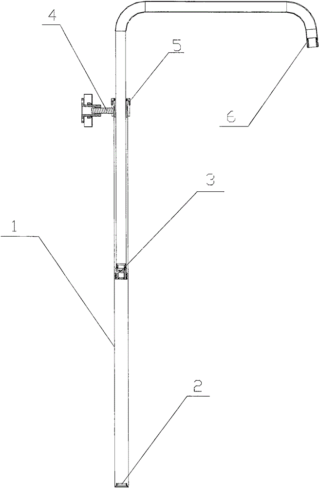 Shower lifting pipe with hydraulic self-locking function