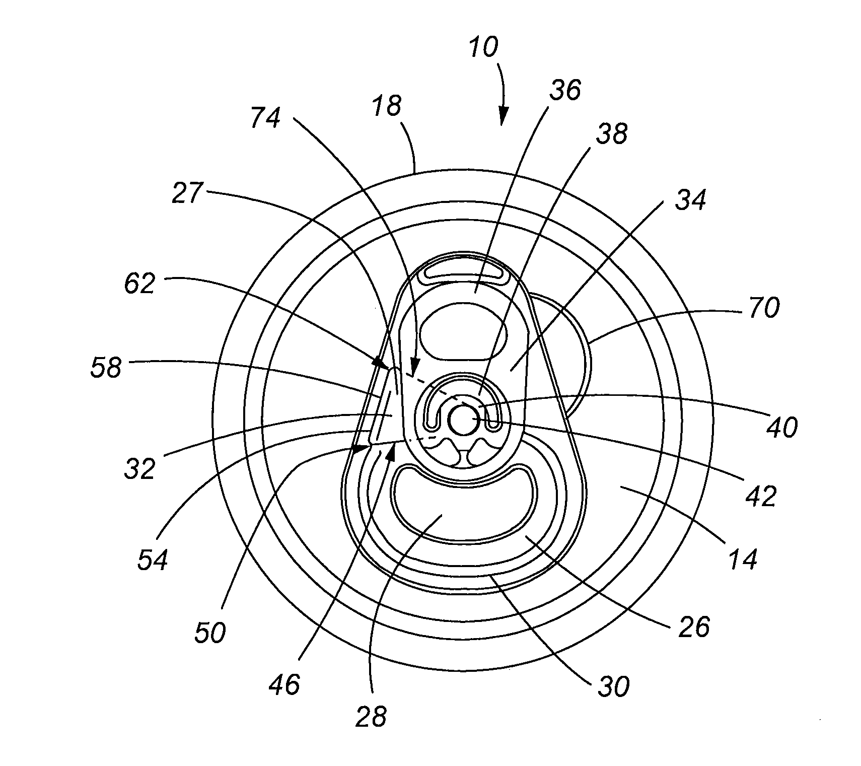 Container End Closure With Optional Secondary Vent Opening