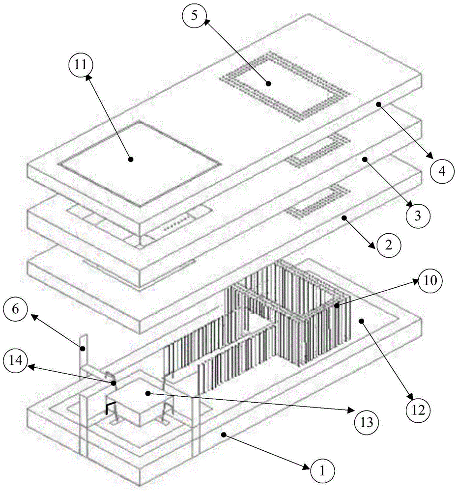 A packaging structure integrating vco and waveguide antenna