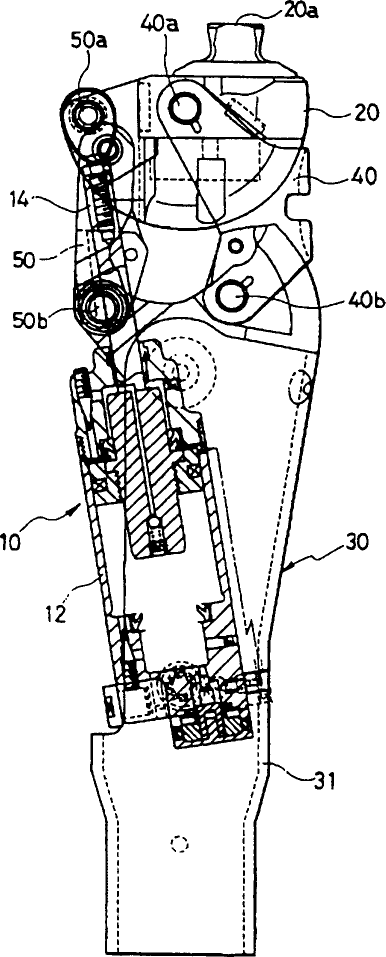 Air cylinder device for artificial limb