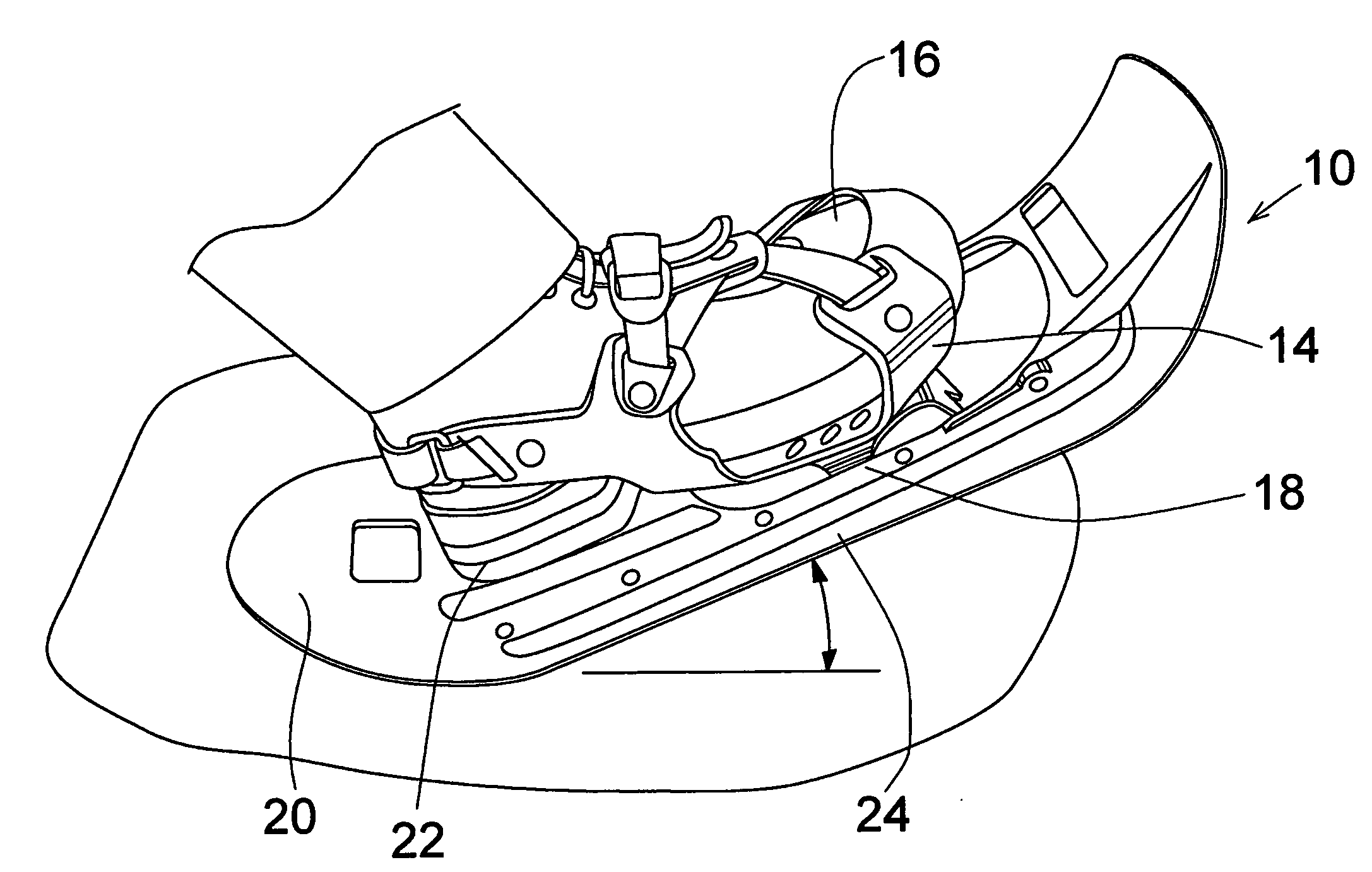 Snowshoe with flexible tail