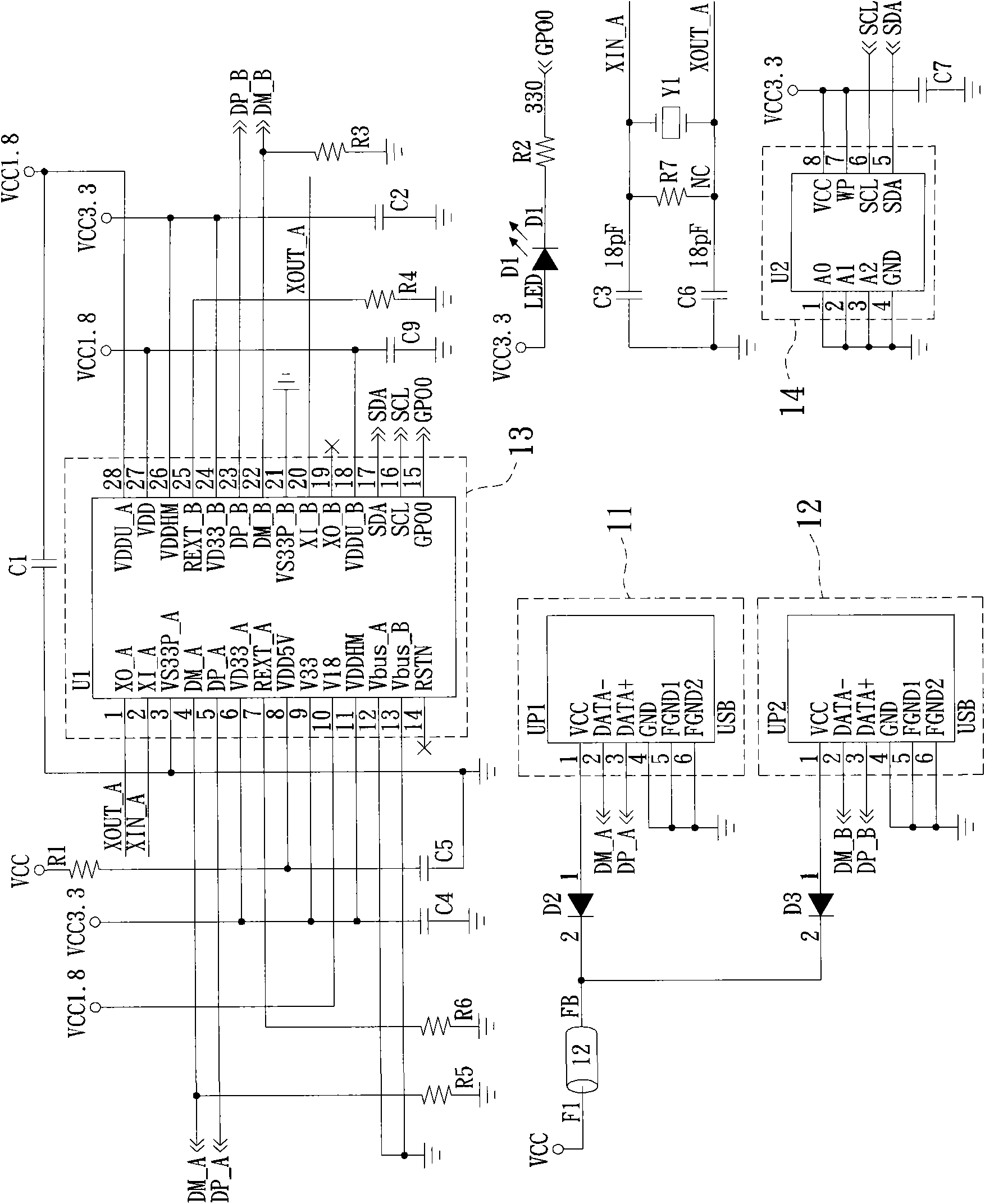 Data transmission bridging device as well as control chip and method thereof