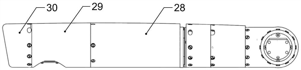 Double-shaft servo system of storable invisible mast