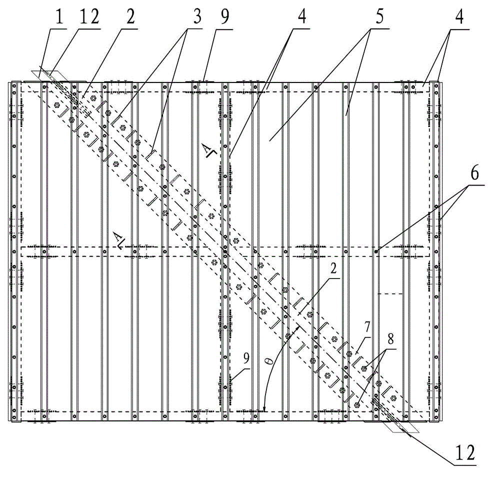 Internally arranged steel plate support for light steel assembled wallboard