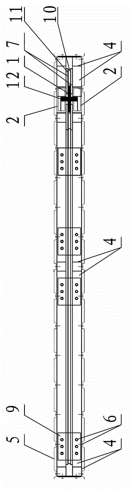 Internally arranged steel plate support for light steel assembled wallboard