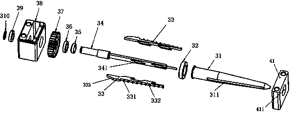 Stepped horizontal spindle harvesting machine