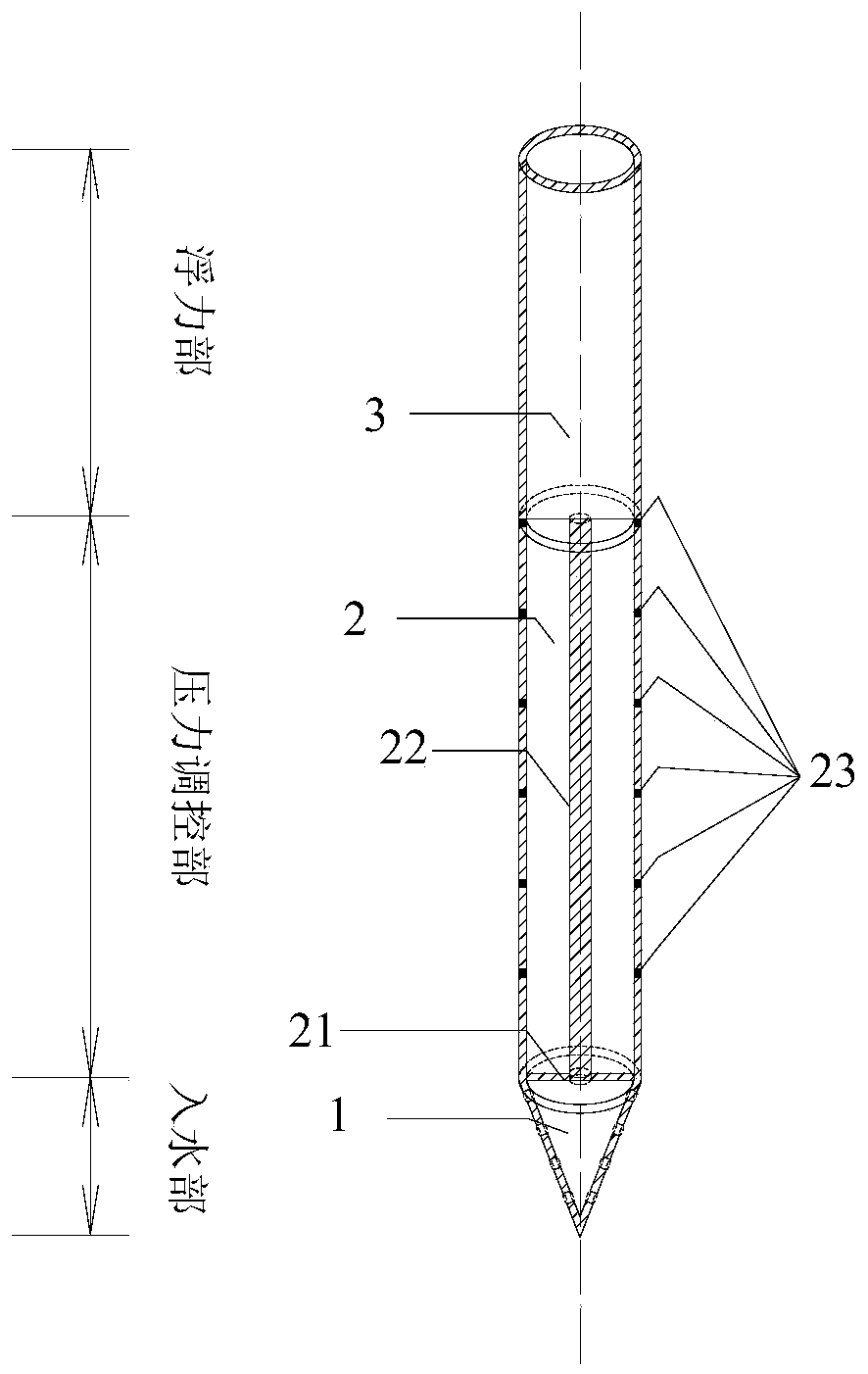 Suspension type guiding device and construction method for paste filling of underwater goaf