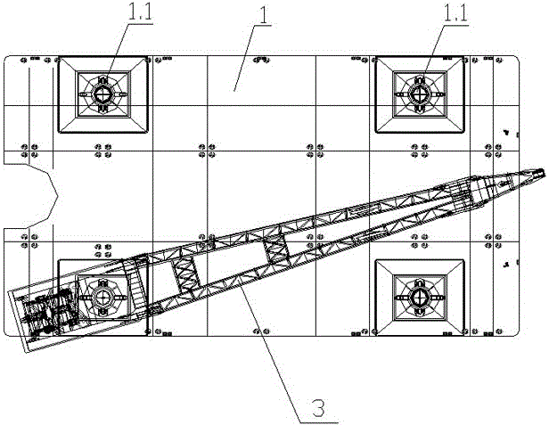 Wind electricity and bridge rock-socketed self-lifting type construction platform