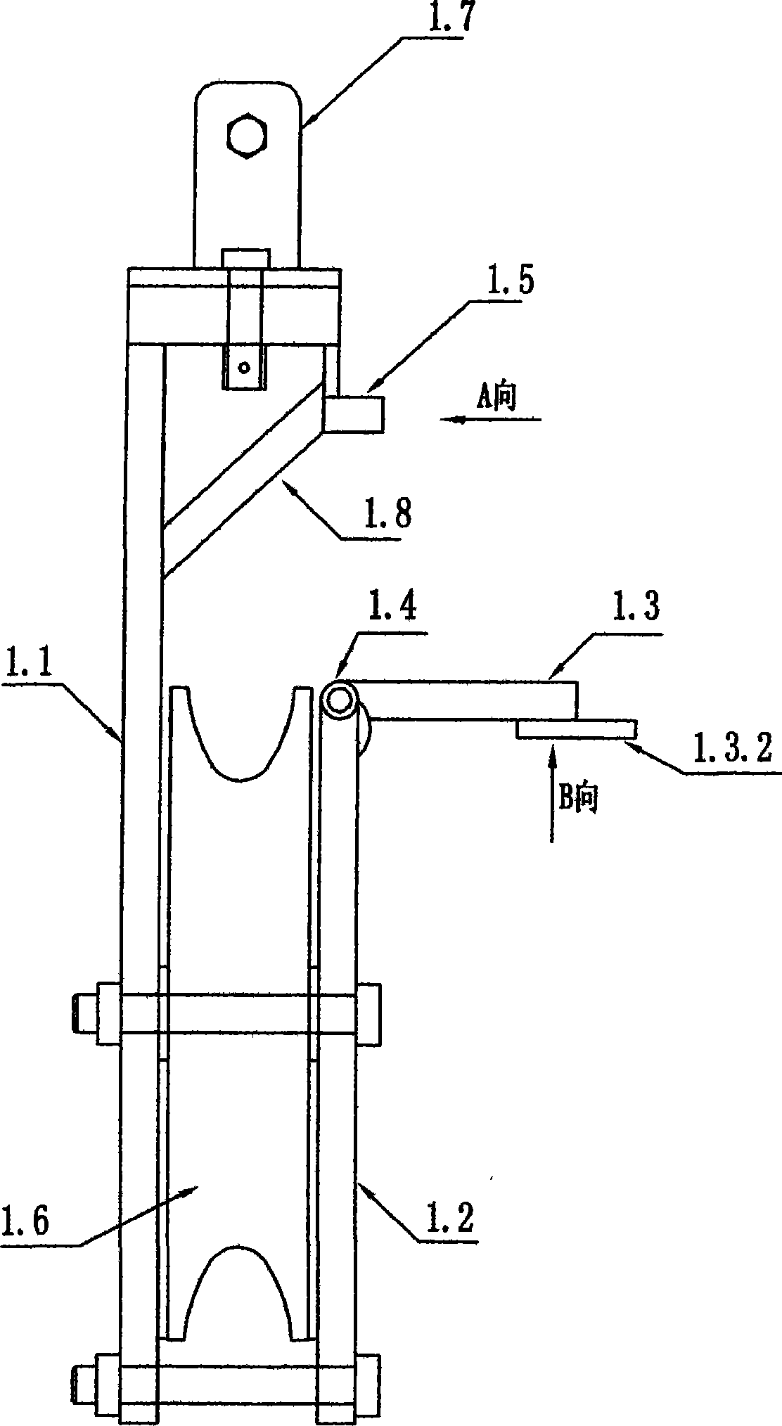 Crossover stringing method for overhead line and stringing sheave pulley