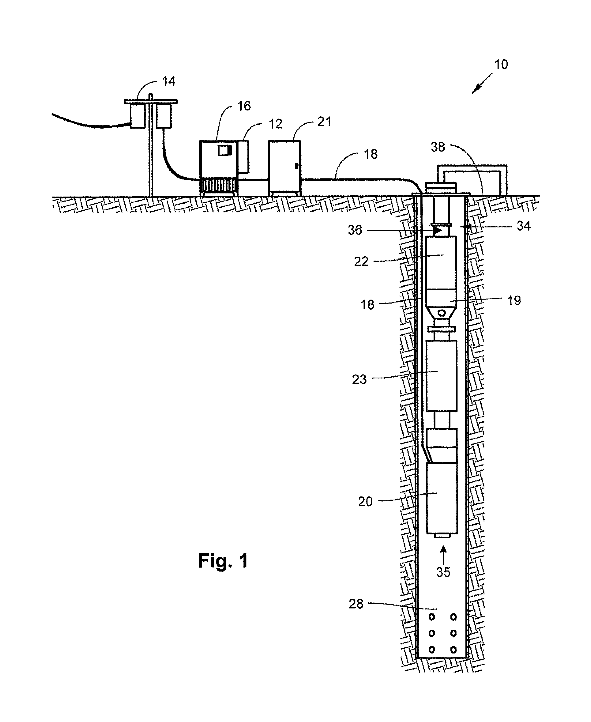 Vibration method to detect onset of gas lock