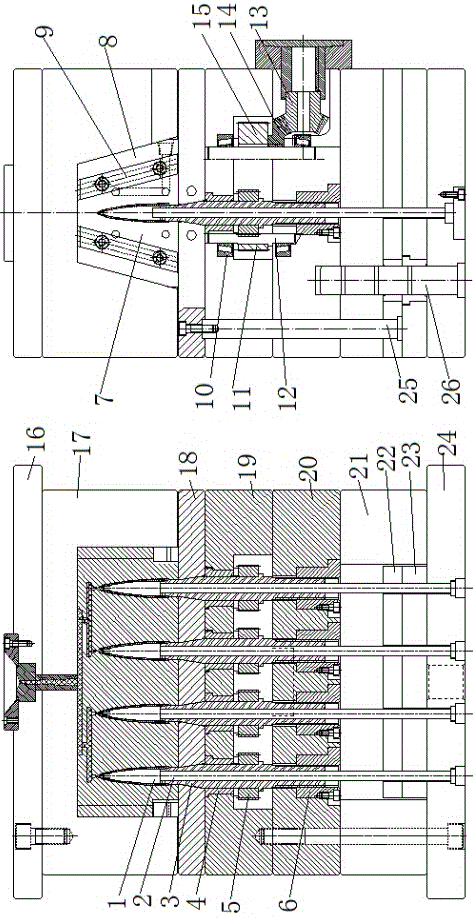 Pen cap thread injection mold