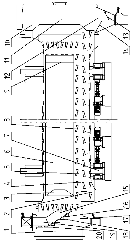 Semi-coke three-cylinder dryer