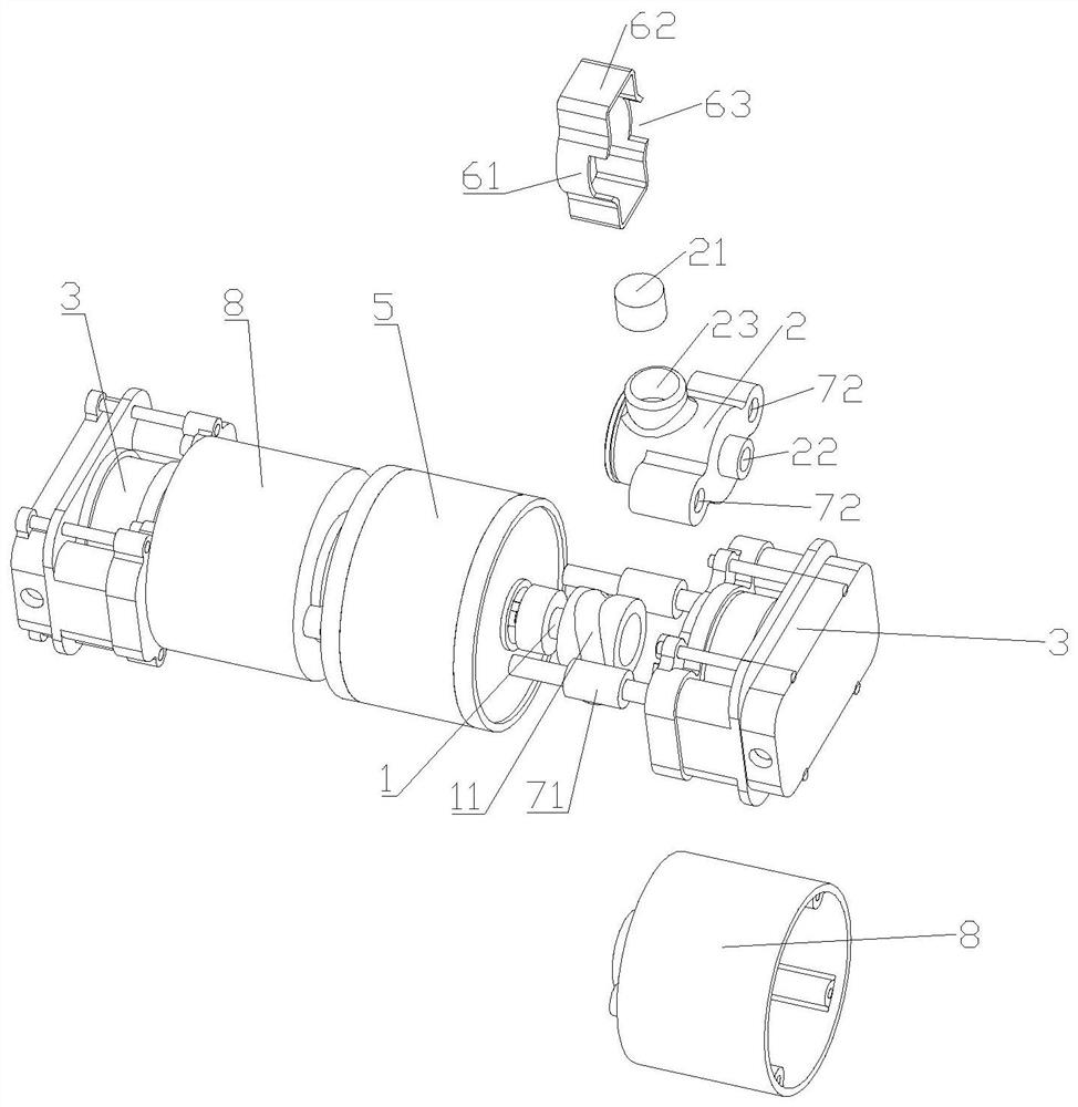 Transmission structure, transmission connection mechanism and air compressor