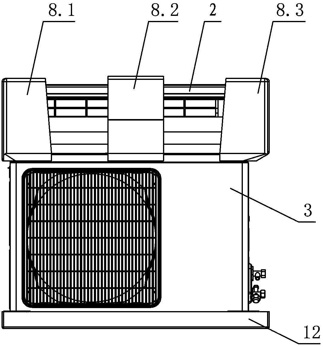 Packing device of split air conditioner and method for packing split air conditioner by using packing device