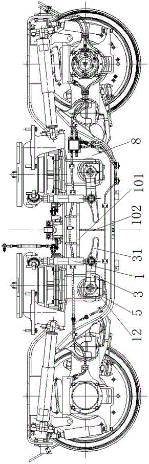 City rail train anti-rolling device, city rail train bogie and city rail train