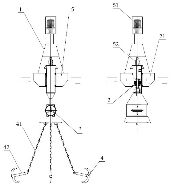 Ocean energy device integrating observation buoy and wave power generation system